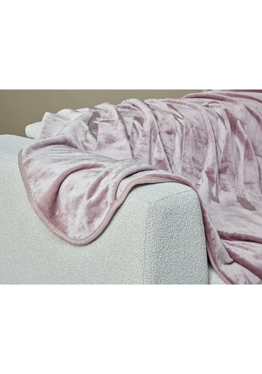 Doqu Embos Battaniye Perlina Çift Kişilik Pudra Diğer