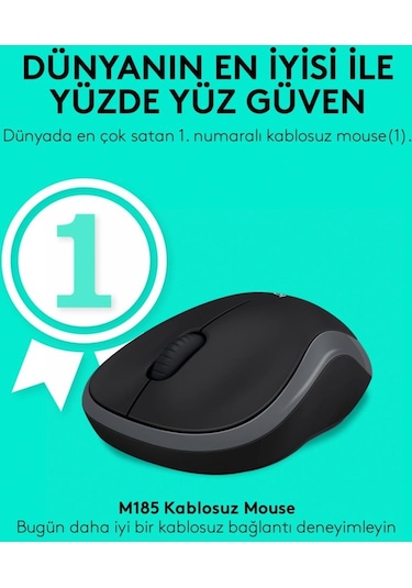 Logitech M185 Kablosuz Mouse Siyah - Gri 910-002235