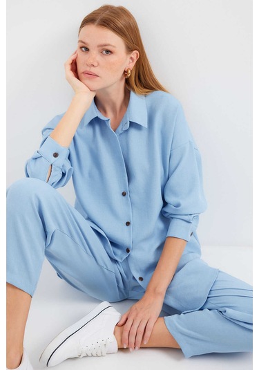 Gabria Keten Ön Düğmeli Takım mavi