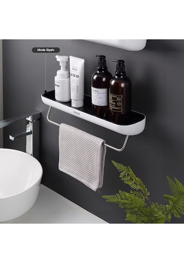 Ecoco Duvara Yapışkanlı Banyo Ve Mutfak Düzenleme Rafı Havlu Askı Beyaz