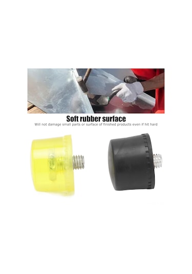 Reedark 2 Adet M10x1 Kauçuk Çarpma Ucu Seti - 40mm Sarı-siyah, Ürün Koruma, Hızlı Değişim, Çarpmaya Dayanıklı Çekiç Aksesuarı