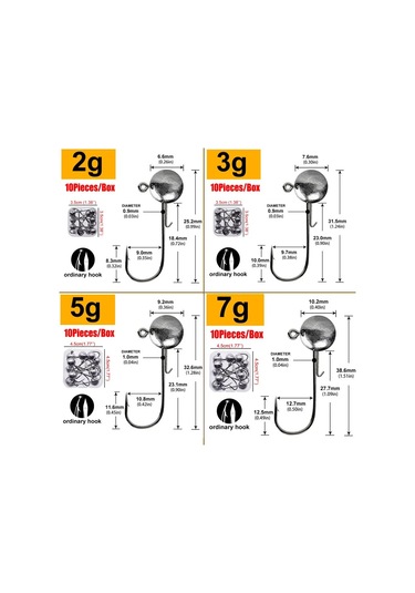 Mrlurion 1 Kutu 2g 3g 7g 10g 12g 18g 20g Balıkçılık Kanca, Jig Kanca Yuvarlak 17g 17g