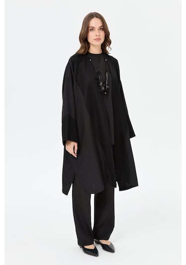 Retro Pantolonlu Üçlü Takım Siyah Siyah