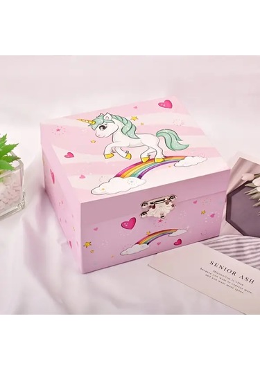 Willowhaven Whimsical Unicorn Mücevher Kutusu Yıldızlı Gece Gökyüzü Tasarımı Mor Pembe Bulutlar