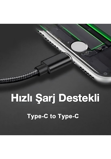 Blitzpower Type-c To Type-c Örgü Metal 20cm Şarj Kablosu