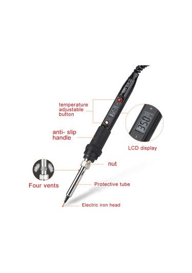 80w Havya Dijital Lcd Elektrikli Lehimleme Aracı Manuel Lehim Teli Cımbız