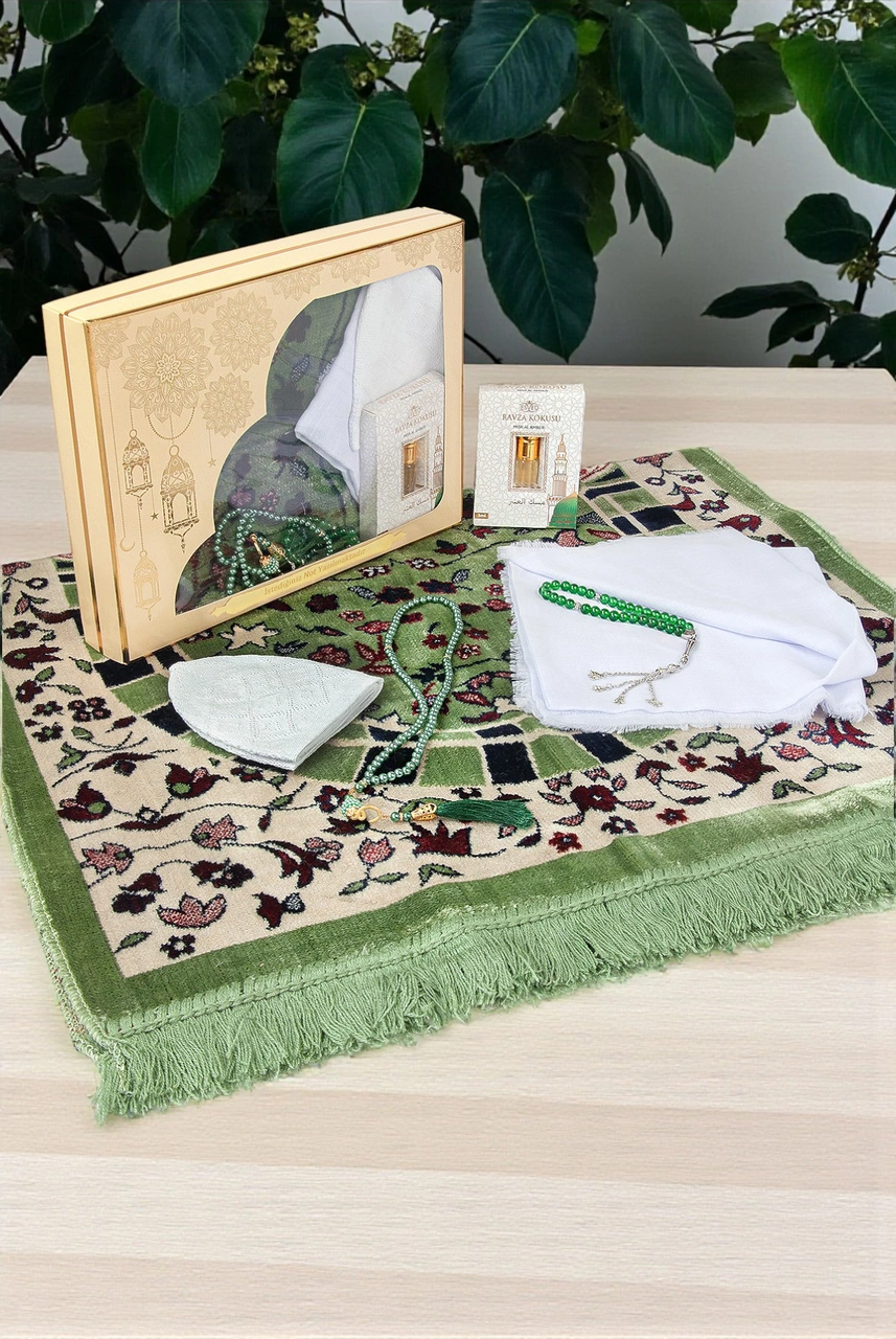 10 Adet İsme Özel Kutulu Mevlüt Seti Ravza Seccade,tesbih,esans,takke,örtü Çeyizlik Set Sarı