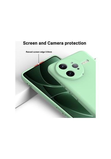Xiaomi Poco F7 Ultra Düz Renk Sıvı Silikon Damlamaz Tam Kapsama Telefon Kılıfı Yeşil