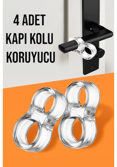 Thentech Duvar Kapı Kolu Koruyucu Duvar Çizilmesini Engelleyen 4'lü Silikon Koruyucu Stoper