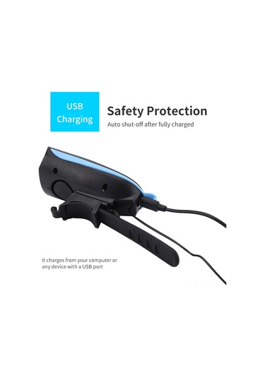 Ranyeek Usb Şarjlı Bisiklet Ön Farı Ve Korna Seti - Gece Sürüşü İçin Su Geçirmez, Yüksek Parlaklık, 3 Işık Modu, 120db Sesli Uyarı Siyah