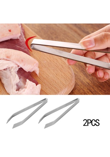 Suntek 2 Parça Balık Kılçığı Cımbız, Paslanmaz Eğimli Gosterildigi Gibi Diğer