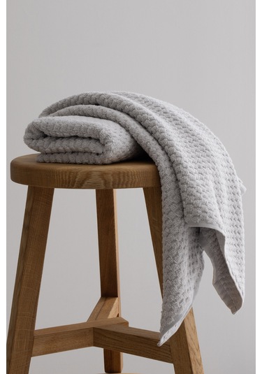 Ivory Gri Kabartma Dokulu Mikro Fiber %100 Pamuk 2li El Yüz Havlu Gri