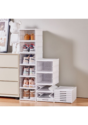 Katlanabilir, 6'lı Ayakkabı Saklama Kutusu, Pratik Organizer