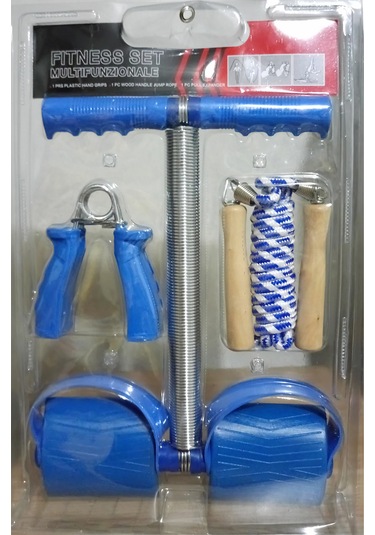 Multifonksiyonel 4lü Fitness Seti Spor Seti Mavi