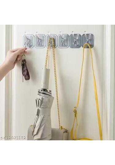 3b Trend Koparılabilen Kendinden Yapışkanlı Figürlü 6'lı Askı Gri Gri