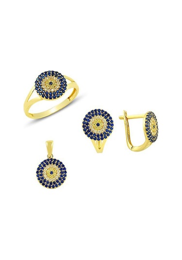 Sosyete Gözlü Üçlü Set 5.75 Gram 14 Ayar Altın