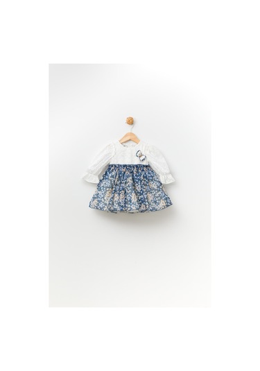 Çiçekli Kız Bebek Çocuk Bayramlık Elbise 001