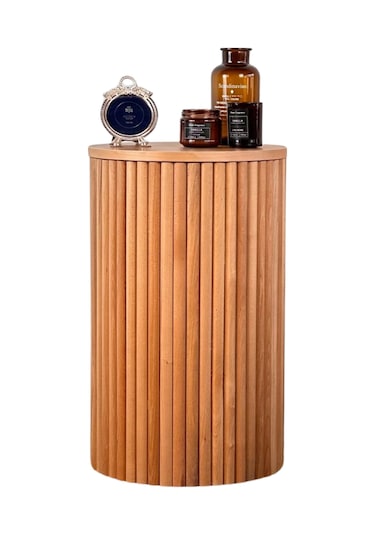 Havvana Bohem Natural Ahşap Yan Sehpa Naturel