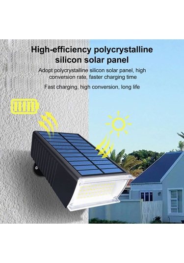 Gajeena Güneş Enerjili Bahçe Işığı - Döner Aydınlatma Kafa, İki Parlaklık Seviyesi, Toprak Ve Duvar Montajı, 72 Led Isınma Işığı Sıcak Işık