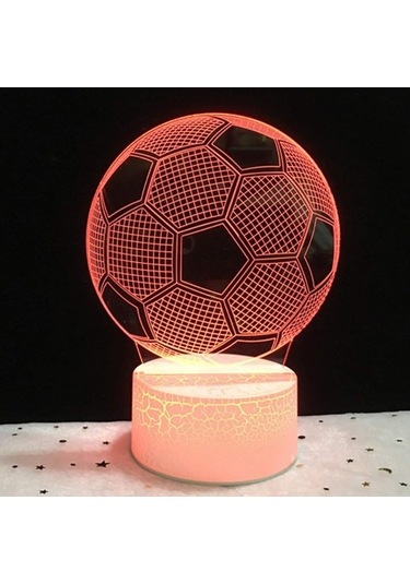 Szypzstore 3d Futbol Şekilli Masa Işıkları, Renkler Uzaktan Kumandalı Gece 3d Lamba 1pc Kontrol Işığı 16 Led Işık Dış Mekan Led Noel Ağaçları 6nyv79 Renkli