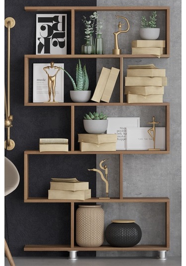 Decormet Nilüfer Kitaplık Ceviz Ceviz
