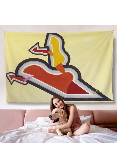 Joseph Schillinger - Ritim Çalışması Duvar Örtüsü - Study İn Rhythm: Red And Gold-7136