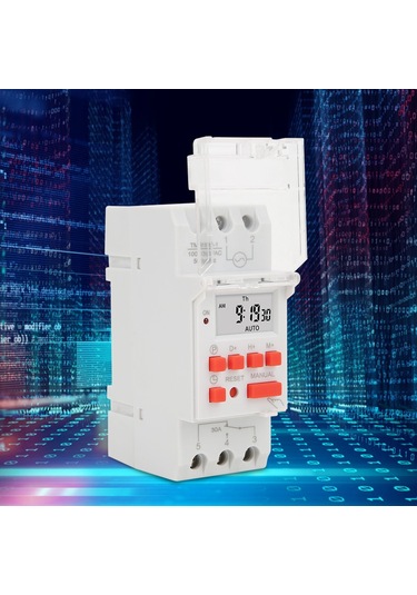 Vkemall 7 Günlük Programlanabilir Lcd Zamanlayıcı, 30a 100-130v Ac, 16 Açma/kapama, Cr2450 Pil İle Dın Ray Montajlı Zaman Kontrolü Anahtarı