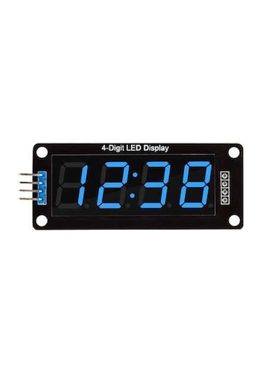 4 Digit Led Display Saat Modül Tm1637 - Mavi