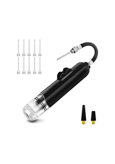 Spor Topları İçin Basketbol Topu Pompası 10 Adet İğne Ve 2 Adet Nozul İle