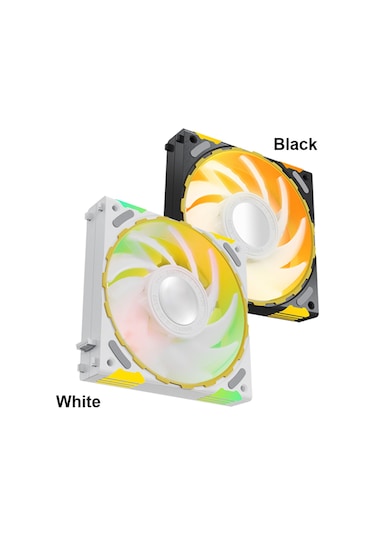 Jeehugo 12cm Rgb Bilgisayar Kasası Fanı - Hdb Yataklı, Düşük Gürültü, Pwm Hız Kontrolü, 1850rpm Soğutma Performansı, Siyah Siyah