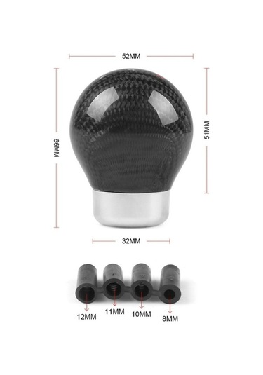 Wondernest Universal Araç Karbon Fiber Vites Topuzu, 5 Vitesli, Otomatik Ve Manuel Şanzıman Uyumlu Std