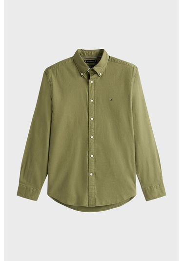 Tommy Hilfiger Erkek Gömlek Mw0mw40469 Plı Yeşil Yeşil