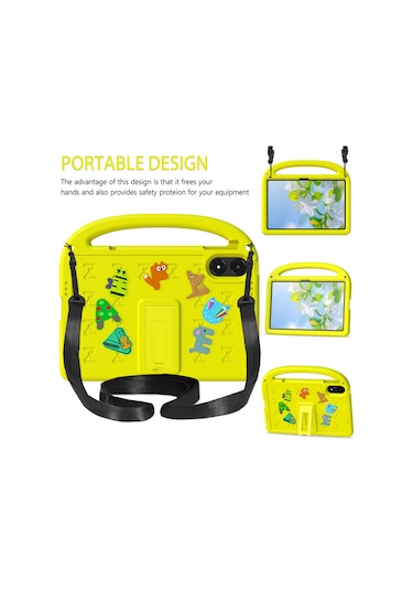 Xiaomi Poco Pad/redmi Pad Pro Kickstand Eva + Pc Kılıfı Omuz Askılı Tablet Kılıfı - Sarı Tablet Kılıfı