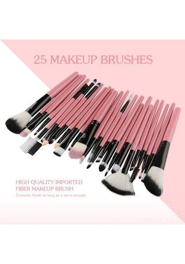 Hfambition 25'li Tam Makyaj Fırça Seti - Göz Farı, Kaş Vb. Farklı Kullanimlar İçin Yumuşak Fiber Saçlı, Taşınabilir Makyaj Aleti