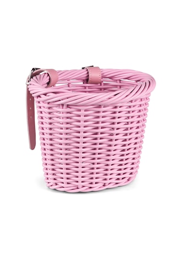 Folinda Küçük Pembe Çocuk Bisikleti Aksesuar Seti: Plastik Simülasyon Sünger Sepet + Zil + Sticker + Düğüm, 12-18 İnç Bisikletlere Uygun Pembe