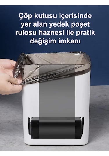 Greentech Sensörlü 16 Litre Çöp Kovası (Şarj Edilebilir Lityum Pilli) / GT-SC03 Beyaz