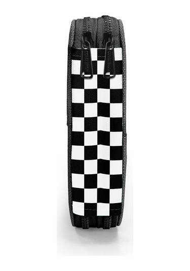 Coral High Siyah Beyaz Dama Desenli Çift Katlı Kalem Çanta 11146 Siyah - Beyaz