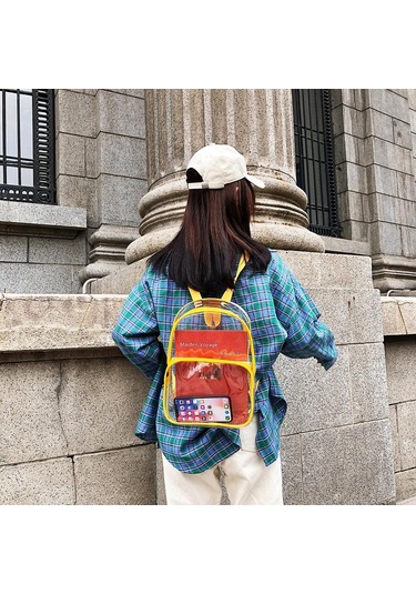 Çok Yönlü Payetler Moda Çok Amaçlı Öğrenci Kadın Sırt Çantası Şeffaf Çok Renkli