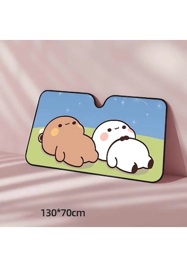 Goldenqian Panda Ayı B-bubu-dudu Araba Güneşliği Cam Araba Pencere Ön Cam Kapak Güneş Gölge Otomatik Visor Araba Aksesuarları Z7