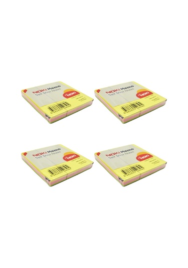 Noki Memo Stick Notes 75x75 Mm Küp Neon Yapışkanlı Not Kağıdı 100 Yaprak 4 Adet 12042