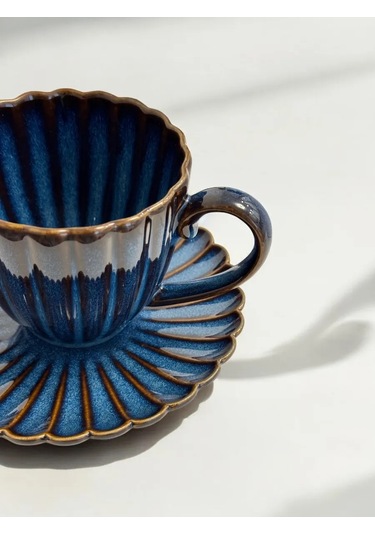 Aberu Shop Çay/kahve Takımı Fincan Ve Tabak Seti 260 Ml 460865595 Mavi Topaz