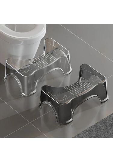 Willowhaven Transparent Su Basması Modern Yüksek Tuvalet Taburesi Kaymaz Güvenli Şeffaf