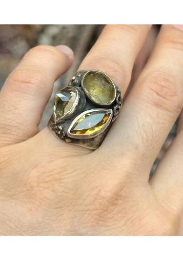 Allahverdi Türkmen Sitrin Gümüş Yüzük