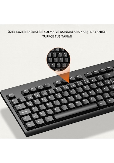 Lecoo KW210 Kablosuz Türkçe Q Klavye & Mouse Set