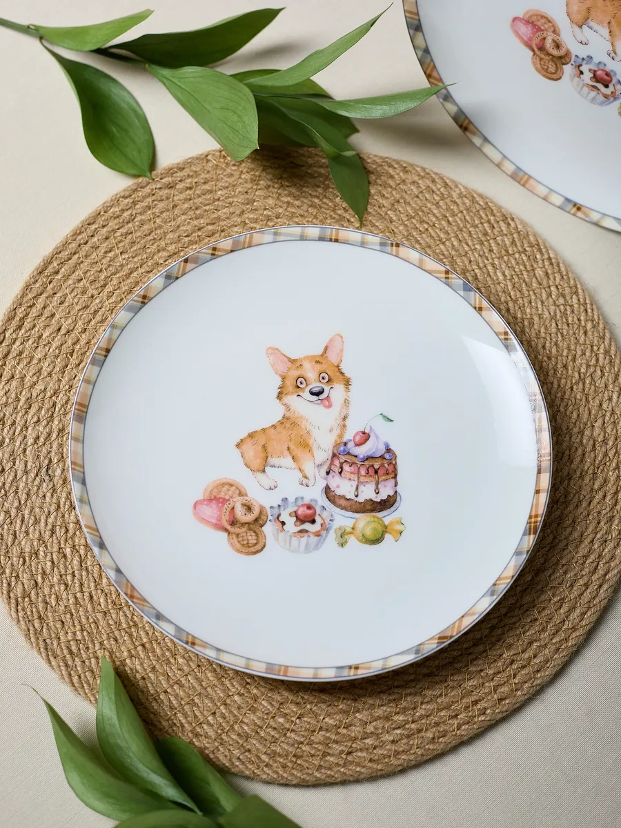 Lefard 2 Adet 20,5 Cm Porselen Tabak Takımı "en İyi Dostlar" 349381999 Beyaz