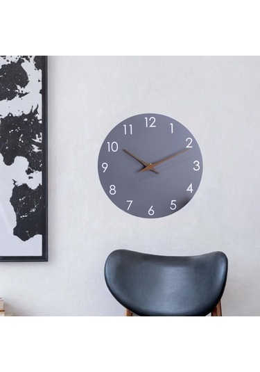 Homyl Duvar Saati 10 ''dekoratif Basit Sessiz Dekor Oturma Odası Gri