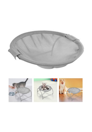 Homyl Şık Yuvarlak Yumuşak Kedi Hamak Uyuyan Gri-file-çanta