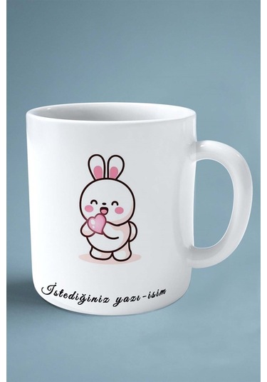 Sevgililer Günü Sevgili Kişiye Özel Baskılı Kupa Bardak Çift Taraflı Baskı Model 30 Kuyruk Çok Renkli