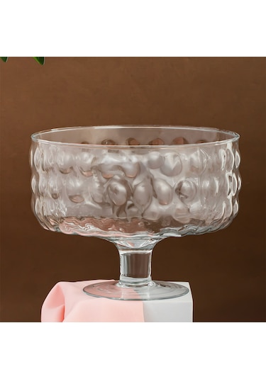 Porisma Rgy077 Bubbles Ayaklı Cam Kase Kek Tatlı Sunum Standı 19c