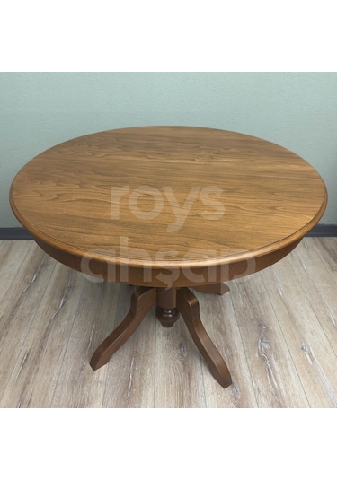 Roys Ahşap 100 Cm Açık Ceviz Yuvarlak Açılır Baba Ayak Masa